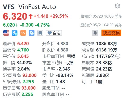 “越南特斯拉”VinFast盘前跌近5%，美国NHTSA展开相关事故调查  第1张