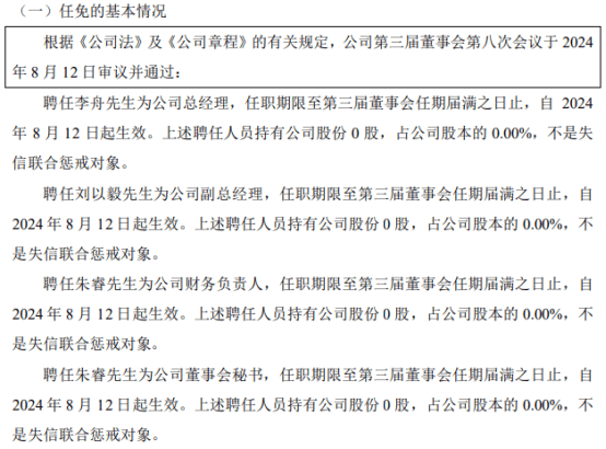 成才教育聘任李舟为公司总经理 2023年公司亏损29.25万